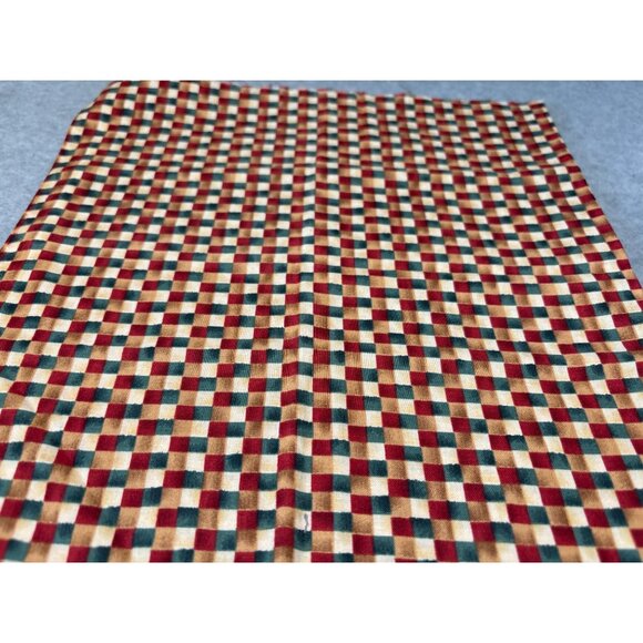 Vintage Mumms The Word Quilting Fabric Red/Green/Beige Checkerboard 11" x 44" Co - Picture 4 of 6